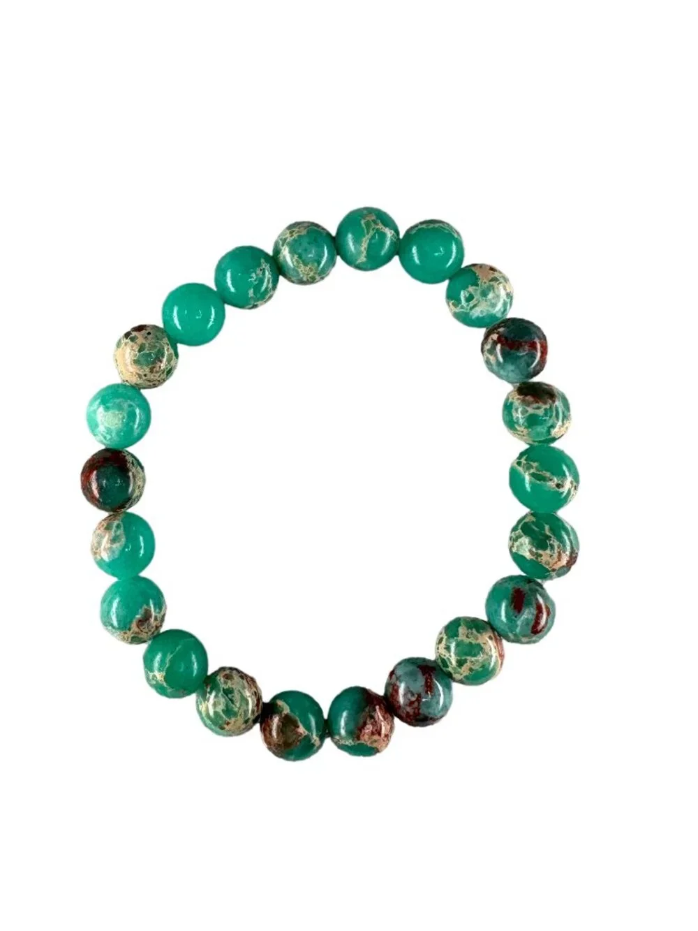 8mm Natural Green Imperial Jasper Bead Bracelet Genuine Gemstone Custom Size